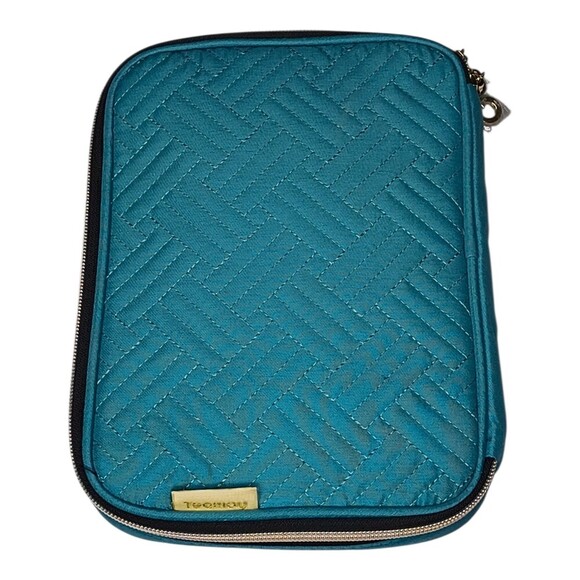 Teamoy Other - Teamoy Teal Quilted Basketweave Exterior Watch Band Storage Case